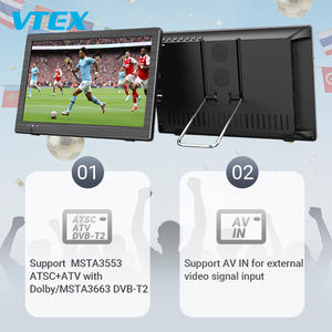 Téléviseur numérique portable de <span class=keywords><strong>9</strong></span> pouces, 10 pouces, compact, petit écran LCD, prend en charge ATSC DVB-T2, Coupe du monde de football, batterie 1500 mAh, téléviseur de poche - Product Image 3