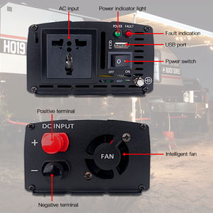 ממיר מתח גל סינוס טהור חד פאזי 600W, מ-DC 12V 24V 48V ל-AC 110V 220V, לשימוש ביתי ומכשירי חשמל ביתיים - Product Image 4