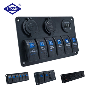 Rocker chuyển đổi bảng điều khiển chuyển đổi Dash 5 pin on/off pre-có dây Rocker chuyển đổi màu xanh Backlit chuyển đổi cho ô tô xe Marine thuyền RV - Product Image 1