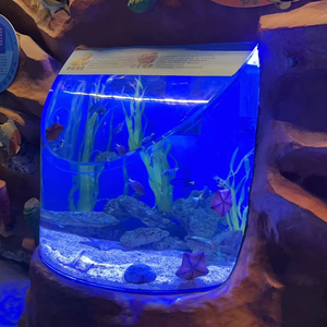 Aquarium mural en acrylique carré grand cylindre cube, aquarium pour poissons d'eau salée en plastique de 50 mm 60 mm - Product Image 1