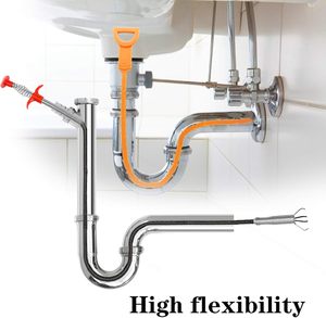 63 inch cống rắn tóc cống làm tắc nghẽn Remover Công cụ linh hoạt Grabber Claw Pick up Reacher công cụ bồn rửa cống Cleaner - Product Image 4