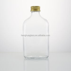 Échantillon gratuit bouteille de boisson en verre transparent 50ml <span class=keywords><strong>100ml</strong></span> 200ml 250ml 350ml bouteille de whisky liqueur en verre plat avec bouchon à vis - Product Image 5