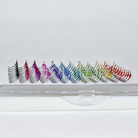 Extensions de cils synthétiques préfabriquées faites à la main, courbure C, 15 mm de long, sans cruauté animale, CC DD LU, cils féeriques scintillants, mélange de pointes brillantes