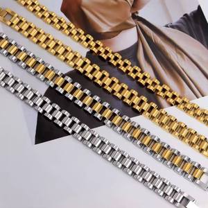 Nouveau Bracelet de Montre Épais et Élégant Personnalisé, Bijou Tendance en Acier Inoxydable, Chaîne Maillons Étanche - Product Image 3