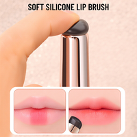 Pinceau à lèvres en silicone 2-en-1 avec logo personnalisé, applicateur double embout pour rouge à lèvres, correcteur et gloss