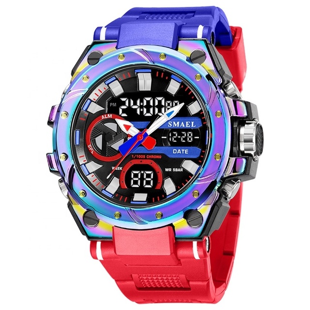 Hot Sale Smael 8029 New Arrival Mens Sport Style Dual Display Waterproof Quartz Digital Watch