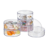 Boîte d'emballage transparente en acrylique de qualité alimentaire pour biscuits, bonbons, petits bijoux, maquillage, poudre de beauté, houppettes à poudre