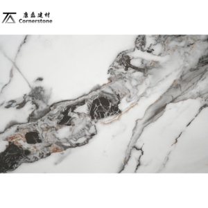 מודרני גדול שיש מלאכותי אבן sintered 1600 אבן הלוח * 3200*12 מ "מ מבריק לבן עבור אוכל ומסדרון הסיטונאי - Product Image 5