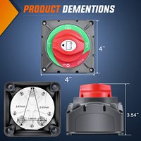 Interrupteur d'isolation de batterie double 1-2-Both-Off 4 Positions 600A High Current Battery Power Cut Master Switch Pour 2 Batteries Véhicules