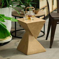 Table d'appoint ronde en ciment Wabi Sabi, table basse moderne de style nordique pour salon, ensemble de meubles de luxe pour canapé et extérieur