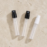 Flacon pulvérisateur en verre vide 3 ml rechargeable pour parfum avec pompe à brume fine noire, format voyage pour emballage cosmétique, vente en gros