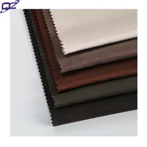 Shaoxing fabrika düz renk 95 polyester 5 spandex streç fırçalanmış süet tüplü örgü kumaş giysi pantolon için