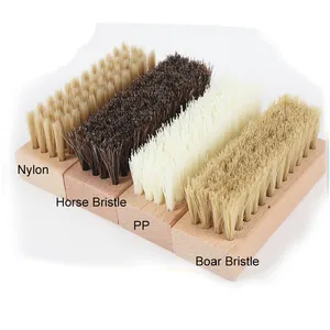 Horse Boar Nylon Borsten schalen Topf Kleidung Schuh Scrub Brush Square Home Naturholz Wasch bürste