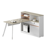 Poste de travail de bureau en îlot, bureau informatique moderne avec cloison de séparation pour employé, ensemble de mobilier de luxe en bois en forme de L, vente en gros