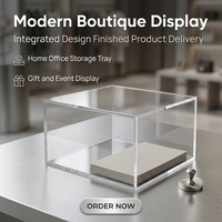 Plateau de présentation personnalisé en métal transparent de 5 mm d'épaisseur, facile à assembler, pour comptoir de magasin, organisation domestique et utilisation en cadeau