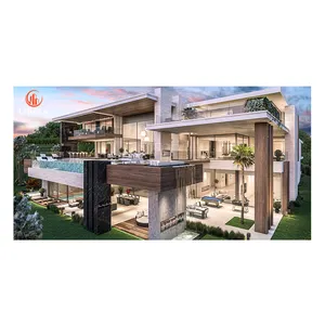 Novo Sistema de Casas Pré-fabricadas Villa de Aço Leve Design Moderno de Alta Qualidade Durável Casa Villa