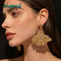 Boucles d'oreilles pendantes en forme d'étoile en cristal d'améthyste plaqué or 18 carats XM E282, tendance, pour femmes, bijoux de mariage et de fête