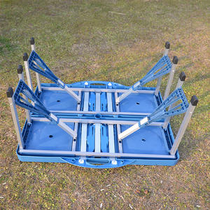 Tables et chaises pliantes d'extérieur Valise <span class=keywords><strong>pliante</strong></span> compacte portable <span class=keywords><strong>Table</strong></span> de pique-nique <span class=keywords><strong>pliante</strong></span> en plastique portable Ensemble de camping avec esprit - Product Image 4