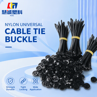 Attaches-câbles en nylon auto-bloquants Push Mount, type sapin, avec trous de 9 mm/4,6 mm, noirs, 100 pièces/sac, CE RoHS, résistants aux UV, écologiques