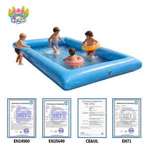 <span class=keywords><strong>Piscine</strong></span> <span class=keywords><strong>gonflable</strong></span> carrée pour enfants, de qualité commerciale, en PVC, fabriquée en Chine, avec toboggan - Product Image 2