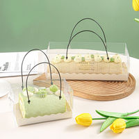 Boîte à gâteau rectangulaire transparente écologique jetable en plastique, mini, pour gâteau, sushi, salade, sandwich, torta, pastel, sucre, taille personnalisée