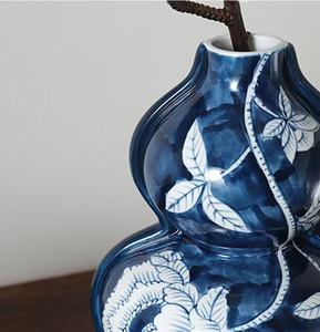 Jarrón de Cerámica Art Deco Azul y Blanco, Estilo Retro Chino de la Dinastía <span class=keywords><strong>Song</strong></span>, Base Antideslizante Ecológica, para Arreglos Florales - Product Image 5