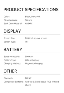 <b>Smart</b> Watch for Men Women 1.85" HD Screen Heart Rate Monitor Fitness Tracker IP68 Waterproof Call Smartwatch - Product Image 6