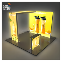Stand d'exposition pliable en alliage d'aluminium de haute qualité 10x10, avec éclairage LED, couleur personnalisable, équipement de stand d'exposition portable