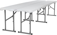 Banc pliable en plastique portable pas cher de 6 pieds pour les fêtes en intérieur et en extérieur