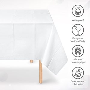 Étanche pour tables rectangulaires nappes en papier blanc nappes jetables couverture de table pour les fêtes célébrations mariages - Product Image 6