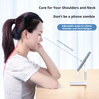 Support pliable multifonction pour téléphone et tablette avec miroir de maquillage, angle réglable, support paresseux pour cours en ligne et bureau