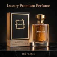 Flacon de parfum en verre carré de luxe de 25 ml avec bouchon doré découpé, impression personnalisée, support OEM ODM