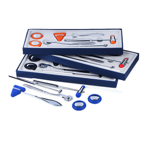 Ensemble de marteaux de percussion en acier inoxydable bleu, noir, orange, rouge, emballage en boîte cadeau, outils de diagnostic médical - Product Image 4