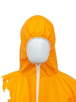 Combinaison jetable pour adulte en tissu non tissé de couleur orange vif, certifiée CE, avec bandes réfléchissantes, chevilles élastiques, manches longues