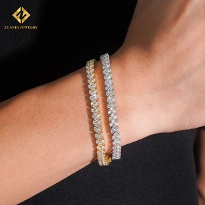 ZUANFA JEWELRY Moissanite Tennis <b>Bracelets</b> 18K Gold Plated 5.2MM Prong Setting Women's Luxury <b>Bracelet</b> - Product Image 3