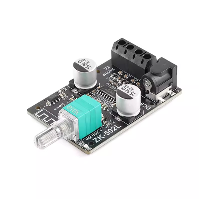 XLW Mini Stereo Bluetooth 5.0 Digital Amplifier Board with 20W  30W  40W  50W*2 Adjustable Volume Switch ZK-502L