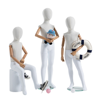 Mannequins de fenêtre pour enfants Présentoir de vêtements complets pour garçons et filles avec bras en bois massif amovibles