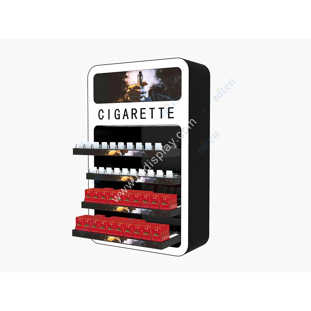 Étagères à fumée personnalisées fabriquées en usine, présentoir Design de magasin de fumée, présentoir de magasin de cigarettes