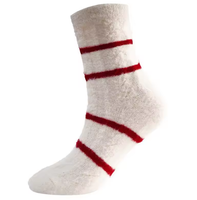 Chaussettes d'hiver douillettes en velours chaud, chaussettes thermiques en polaire corail, chaussettes d'intérieur épaisses et moelleuses, chaussettes thermiques rouges et blanches de Noël