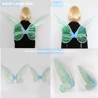 Ailes de Fée Papillon en Dentelle Irisée pour Adulte – Accessoire de Costume pour Halloween, Cosplay, Fête, Festival, Accessoires Photo – Vente en Gros