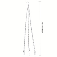 Uiyicil Chaîne combinée argentée à 3 brins avec crochets de suspension pour pot de fleurs, abreuvoir pour oiseaux, nichoir, lanterne, carillon éolien, ornement de jardin 3LT*YS*50CM