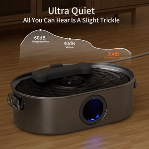 Fuente de agua de acero inoxidable de 13L para casas multimascotas Fuente de agua recargable para perros y gatos con patrón sólido - Product Image 4