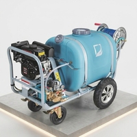 Pulvérisateur à essence sur chariot à roues pour la pulvérisation de pesticides dans les fermes et vergers, avec enrouleur de tuyau