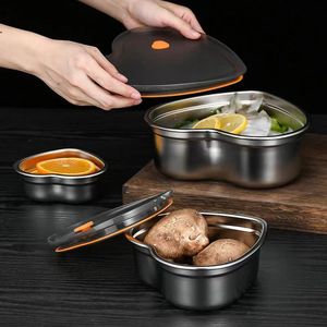 304 Stainless Steel Heart Shaped Food <b>Storage</b> Container With Seal Lid For Refrigerator And Lunch <b>Box</b> Use - Product Image 1