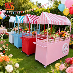 Carrito de Postres Elegante, Carrito de Champán, Estilo Princesa de las Flores, Carrito de Dulces para Decoración de Bodas - Product Image 6