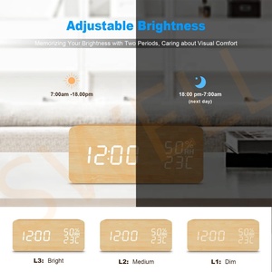 Trang Trí Nội Thất Đồng Hồ Retro Bàn Để Bàn Đèn Ngủ Đồng Hồ Báo Thức Kỹ Thuật Số Bằng Gỗ Với Chức Năng Báo Lại - Product Image 4