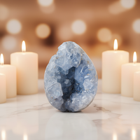 Großhandel: Natürlicher, polierter, runder blauer Kyanit-Kristallcluster – Geode-Kunsthandwerk, modischer Trend, Heilornament