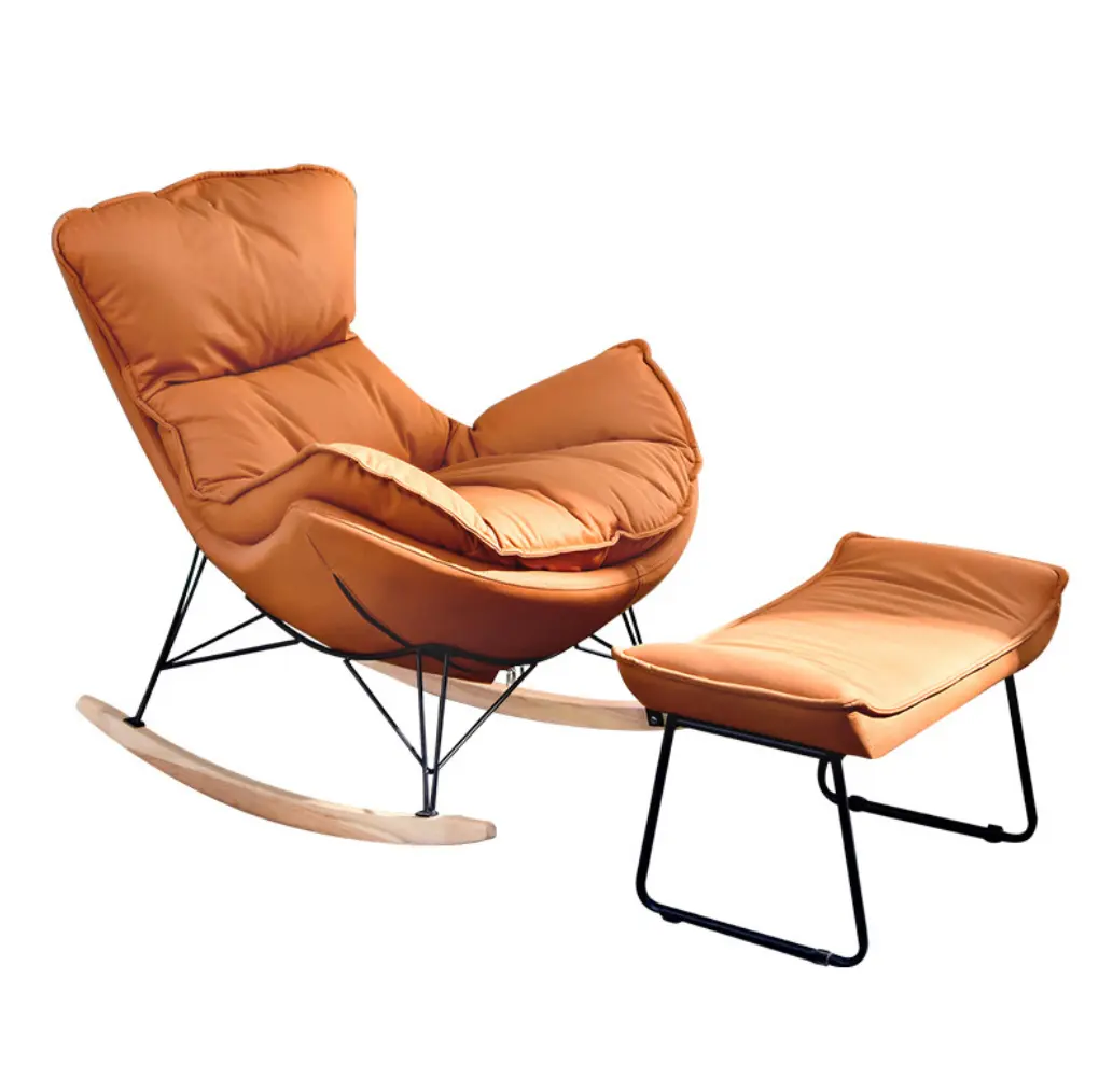Tumbona reclinable estilo europeo para relajarse, sillón mecedora tapizado antiguo, el más barato para balcón