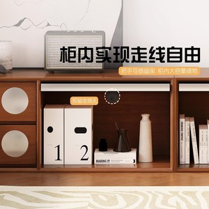 Solid Wood Combination <b>Tv</b> Cabinet Retro Storage Cabinet French Style Floor Standing <b>Tv</b> <b>Stand</b> With Storage For Living Room - Product Image 4
