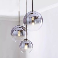 Luminaire suspendu moderne en verre de style industriel nordique avec cadre en aluminium, lampe LED suspendue pour escalier, couloir, bar et restaurant
